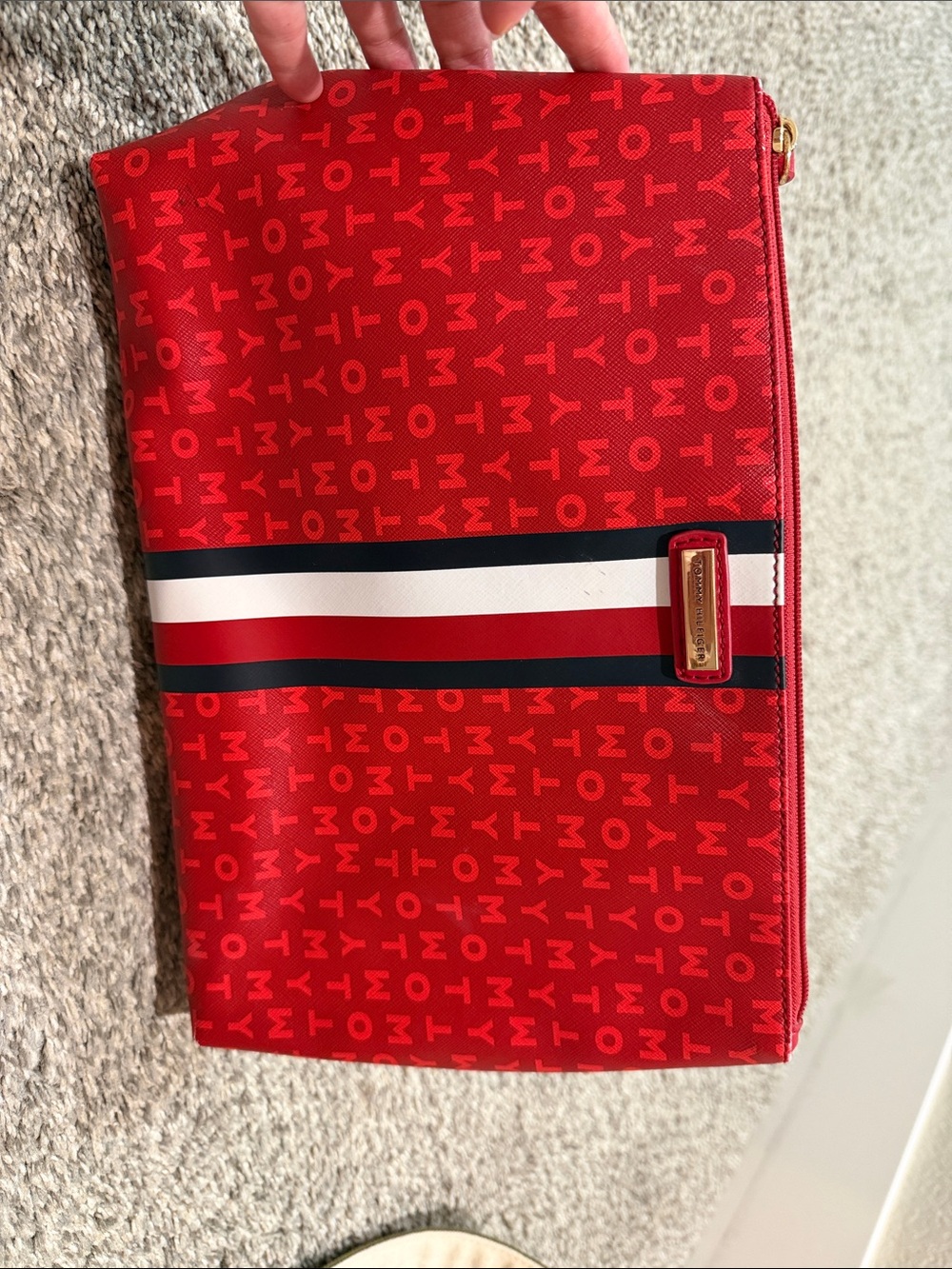 Tommy Hilfiger Red, White & Navy Logo Zip Pouch